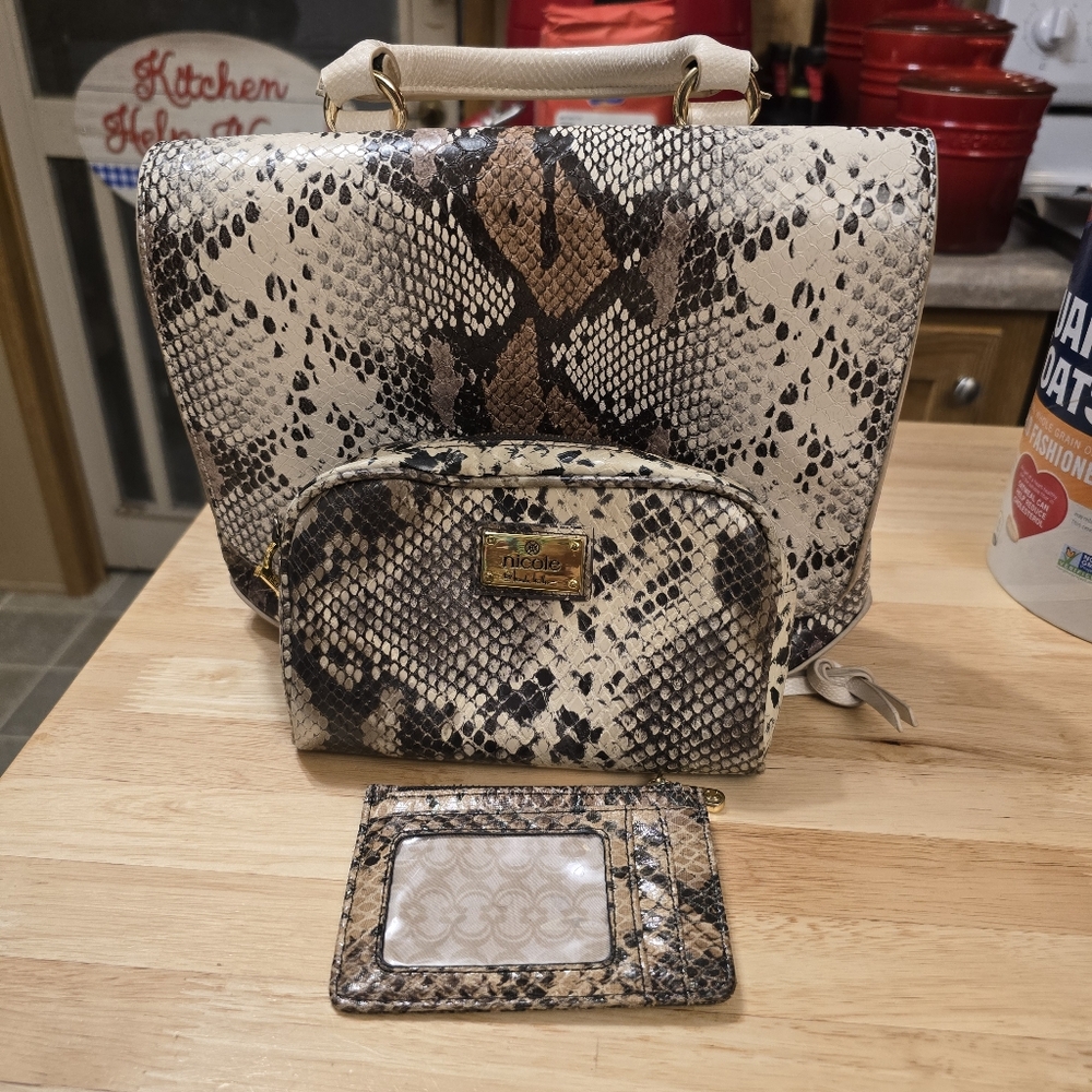 Snake Skin/Gold Design Urban Expression Bag